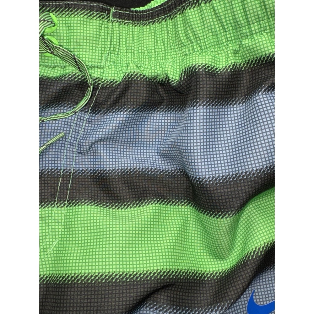 VTG Nike Volley Swim Trunks Men's Large Shorts Striped Purple Green NESS685 - Picture 5 of 14